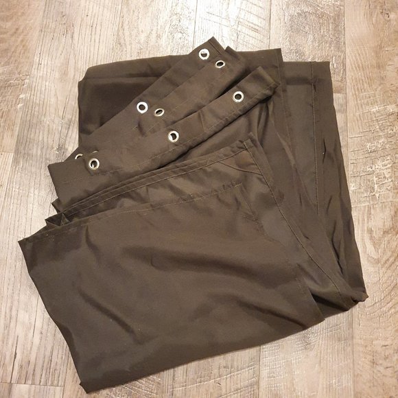Dark Brown faux suede shower curtain - Picture 2 of 5